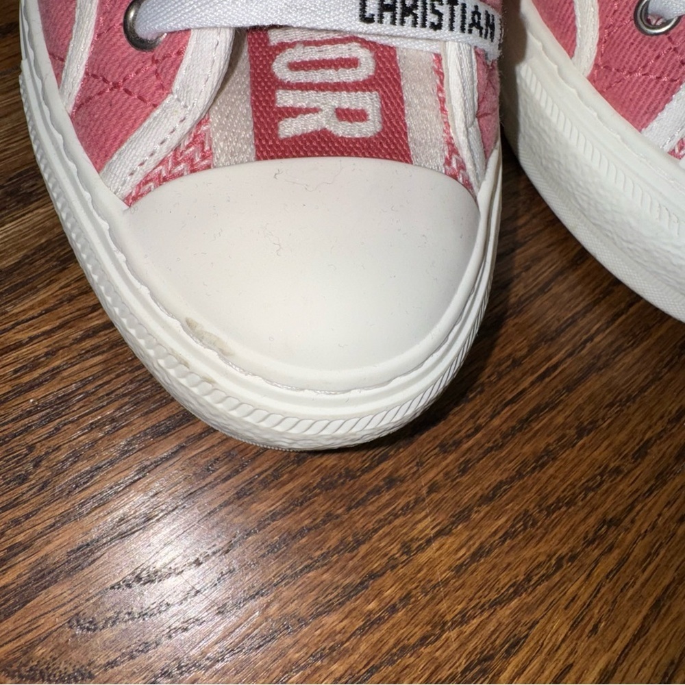 Size 9.5 Christian Dior Walk'n'Dior Canvas Sneakers Pink - Picture 6 of 14